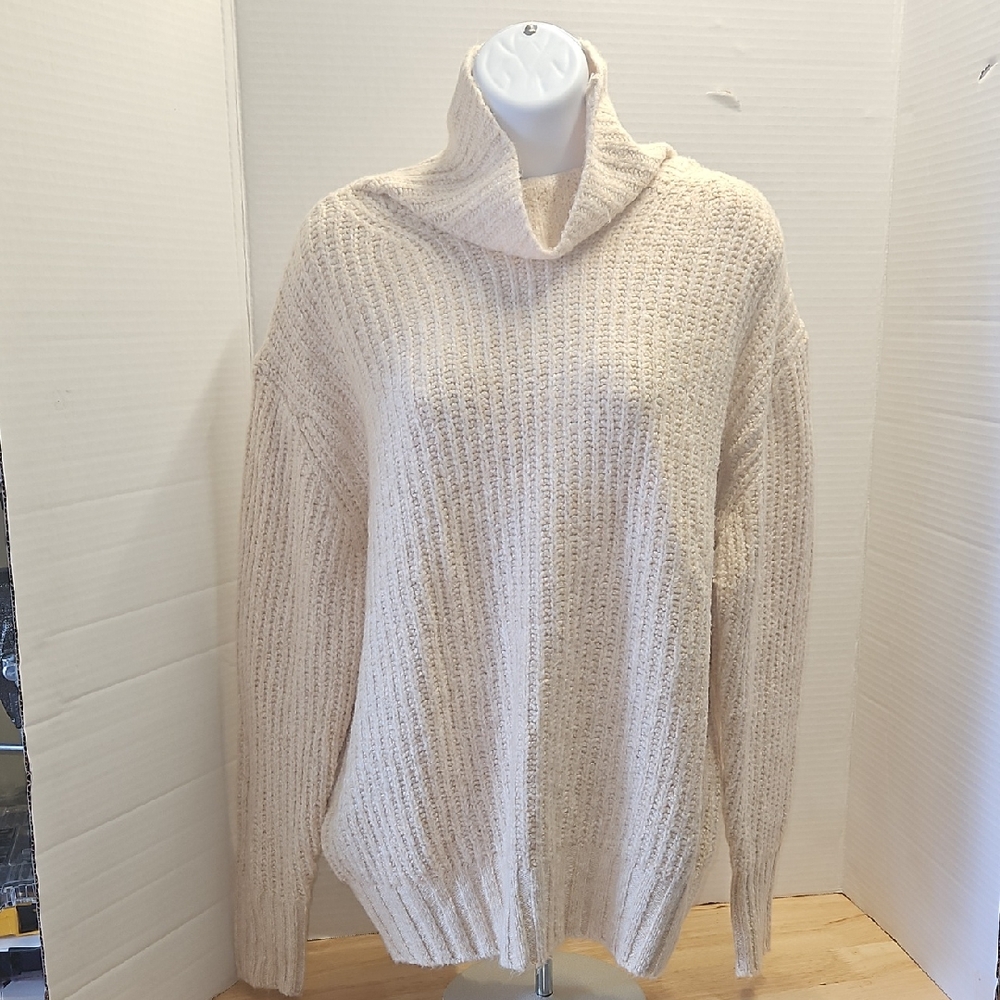 American Eagle Outfitters Soft Beige Cowl Neck Sweater